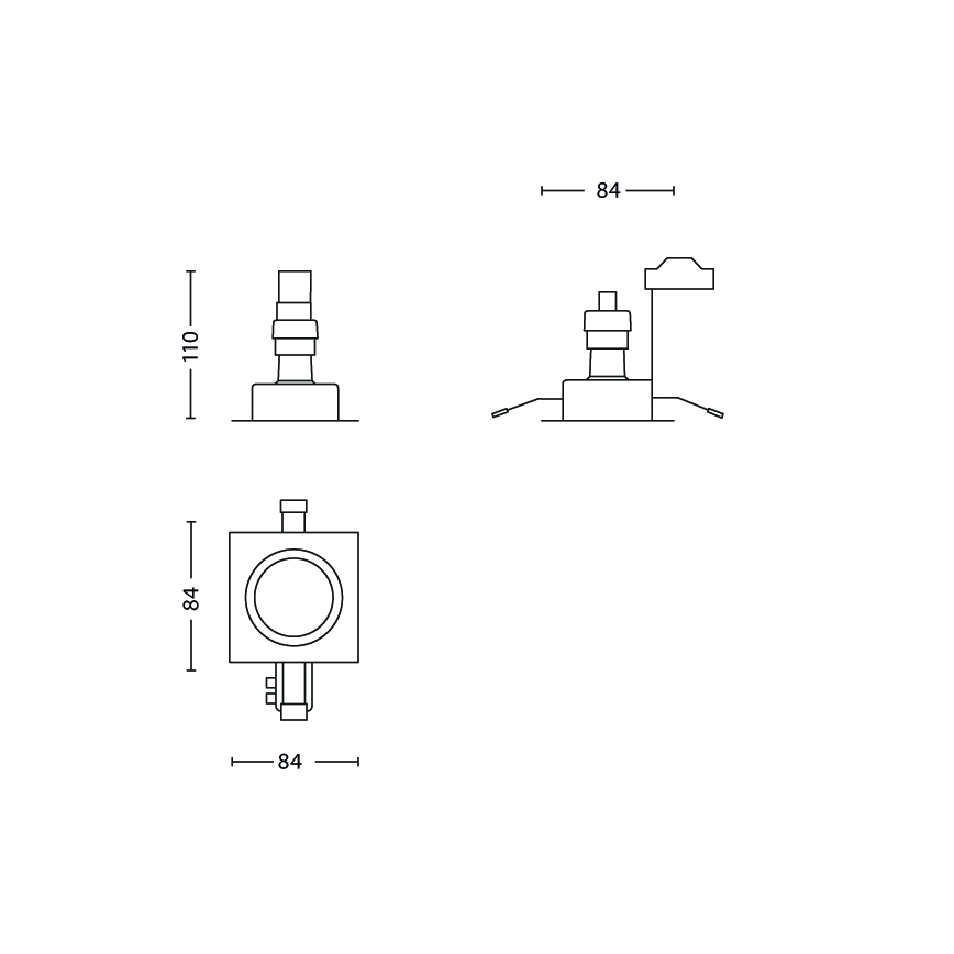 Philips - JUEGO 3x Lámpara empotrable de baño 3xGU10/35W/230V IP23