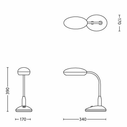 Philips 69225/28/16 - Lámpara de mesa MYHOMEOFFICE 1xE27/11W/230V