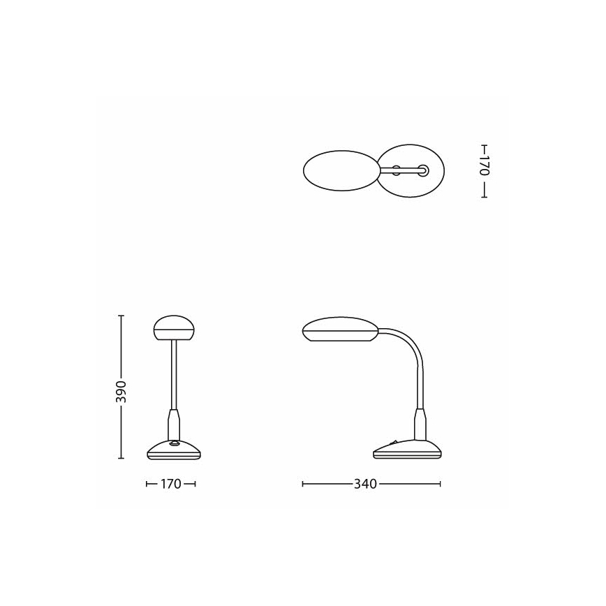 Philips 69225/28/16 - Lámpara de mesa MYHOMEOFFICE 1xE27/11W/230V