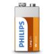 Philips 6F22L1B/10 - Batería de cloruro de zinc 6F22 LONGLIFE 9V 150mAh