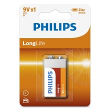 Philips 6F22L1B/10 - Batería de cloruro de zinc 6F22 LONGLIFE 9V