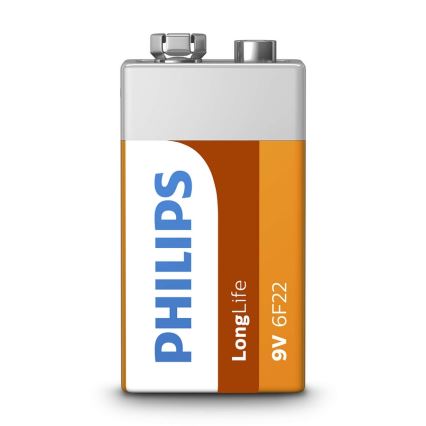 Philips 6F22L1F/10 - Batería de cloruro de zinc 6F22 LONGLIFE 9V 150mAh