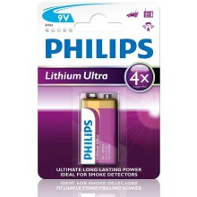 Philips 6FR61LB1A/10 - Batería de litio 6LR61 LITHIUM ULTRA 9V
