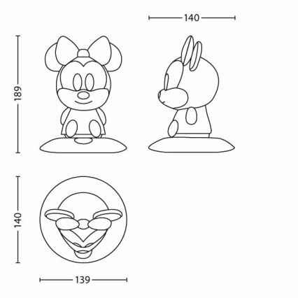Philips 71710/31/16 -  Lámpara infantil DISNEY SOFTPAL MINNIE LED/1W/230V