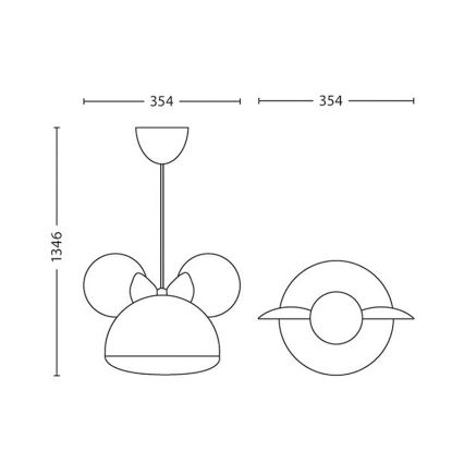 Philips 71758/31/16 - Lámpara colgante infantil DISNEY MINNIE MOUSE 1xE27/15W/230V
