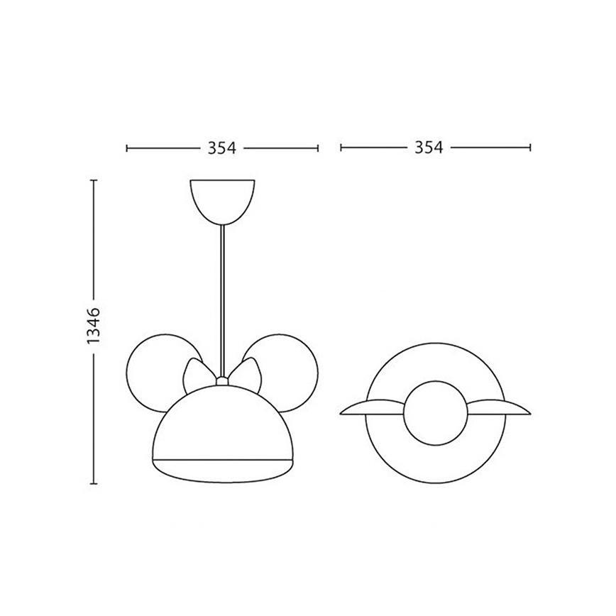 Philips 71758/31/16 - Lámpara colgante infantil DISNEY MINNIE MOUSE 1xE27/15W/230V