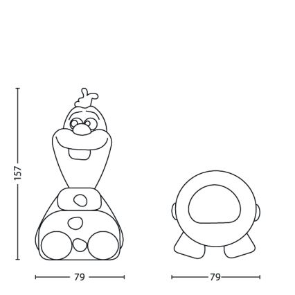 Philips 71768/08/16 - Lámpara LED infantil FROZEN 1xLED/0,2W/2xAAA