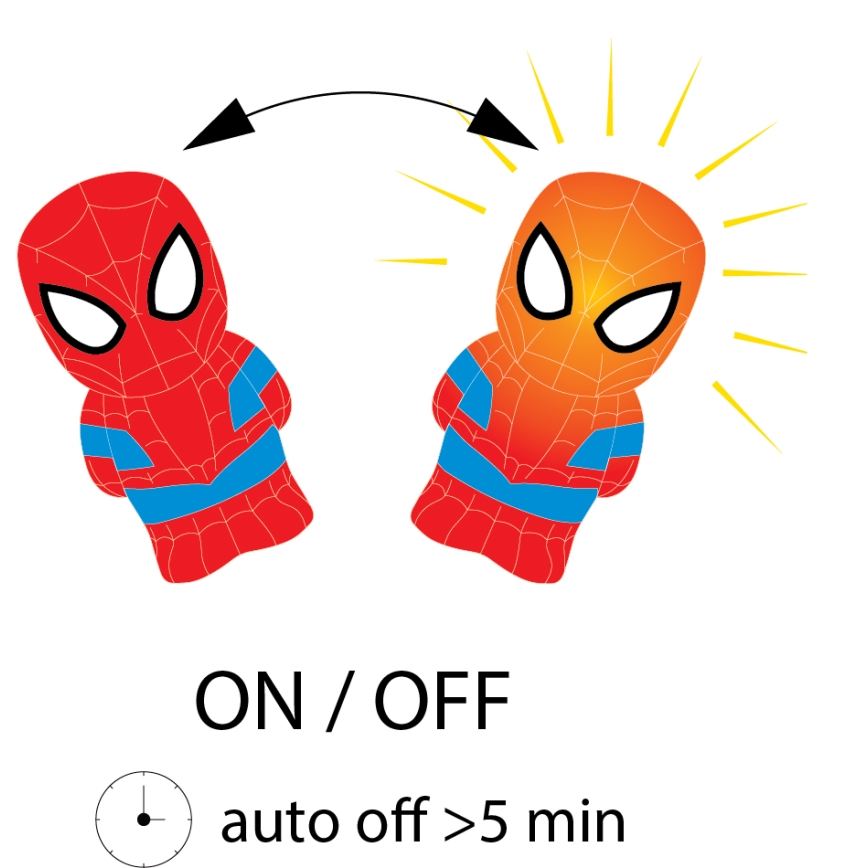 Philips 71768/40/16 - Lámpara LED infantil DISNEY SPIDER-MAN 2xLED/0,2W/2xAAA