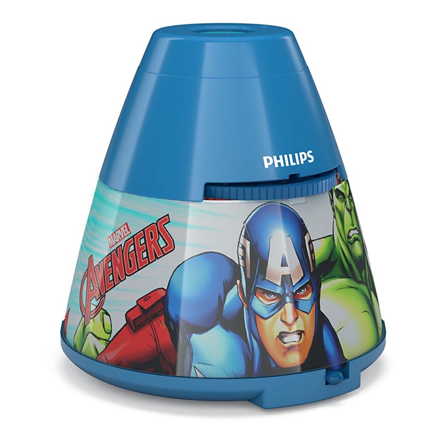 Philips 71769/35/P0 - LED Proyector infantil MARVEL AVENGERS 1xLED/0,1W/3xAA