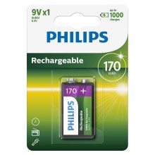 Philips 9VB1A17/10 - Baterías recargables MULTILIFE NiMH/9V/170 mAh