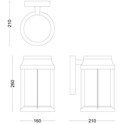 Philips - Aplique de exterior BELLINI 1xE27/25W/230V IP44