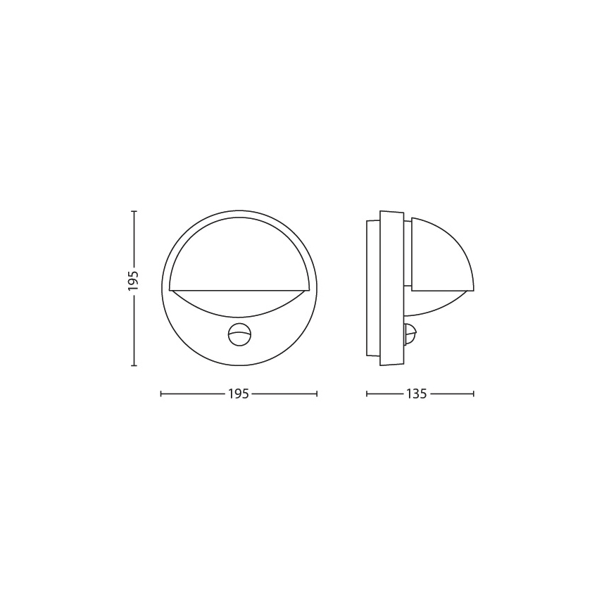 Philips - Aplique de exterior con sensor JUNE 1xE27/12W/230V IP44