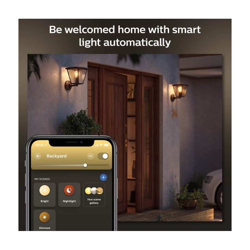 Philips - Aplique de exterior regulable Hue INARA 1xE27/7W/230V Wi-Fi IP44