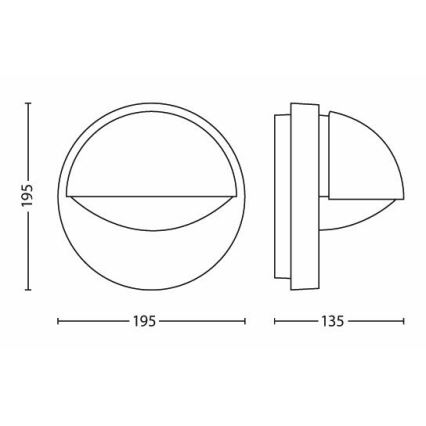 Philips - Aplique de exterior JUNE 1xE27/12W/230V IP44