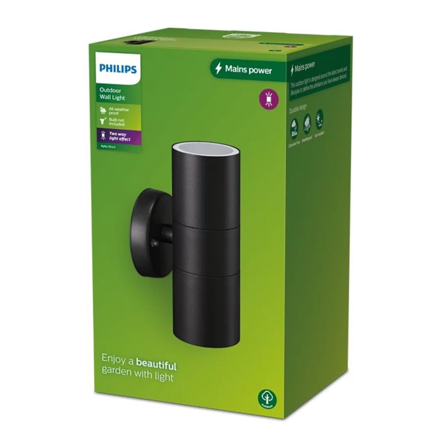 Philips - Aplique de exterior KYLIS 2xGU10/25W/230V IP44