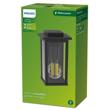 Philips - Aplique de exterior MIRTH 1xE27/25W/230V IP44