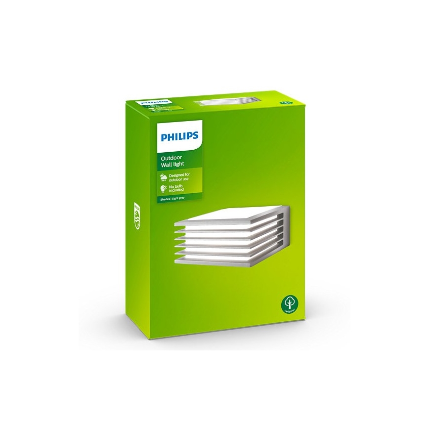 Philips - Aplique de exterior SHADES 1xE27/15W/230V IP44 gris