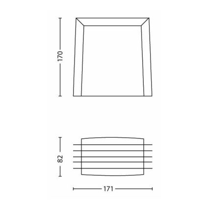 Philips - Aplique de exterior SHADES 1xE27/15W/230V IP44 gris