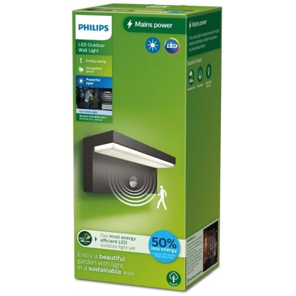 Philips - Aplique LED de exterior con sensor BUSTAN LED/3,8W/230V IP44