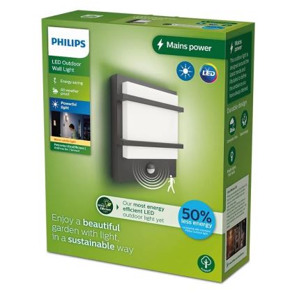 Philips - Aplique LED de exterior con sensor PETRONIA LED/3,8W/230V IP44