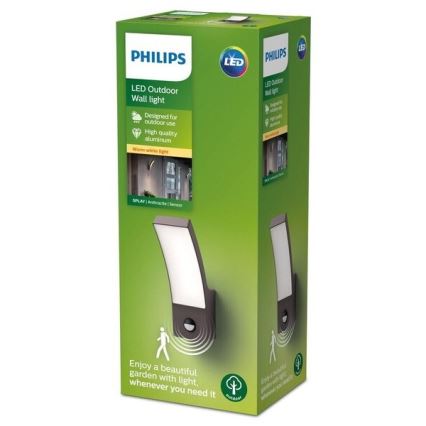 Philips - Aplique LED de exterior con sensor LED/12W/230V 2700K IP44