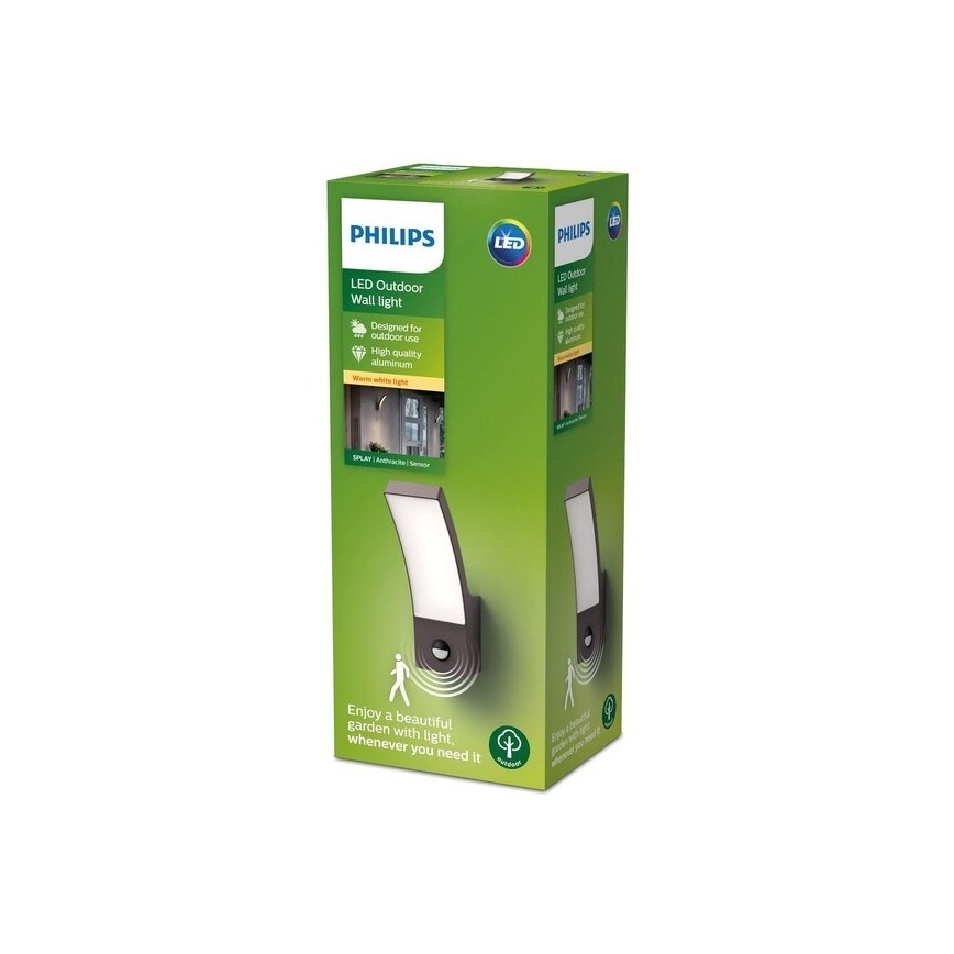 Philips - Aplique LED de exterior con sensor LED/12W/230V 2700K IP44