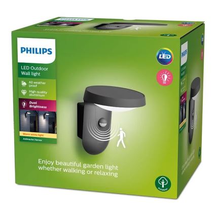 Philips - Aplique LED de exterior con sensor LED/9W/230V 2700K IP44