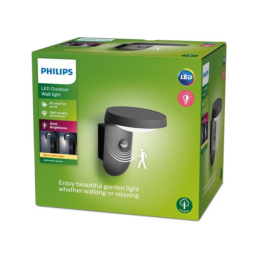 Philips - Aplique LED de exterior con sensor LED/9W/230V 2700K IP44