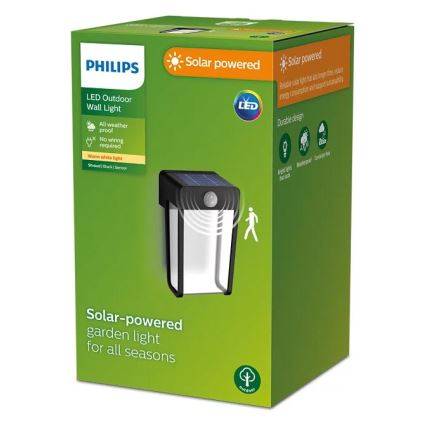 Philips - Aplique LED solar con sensor SHROUD LED/2,3W/3,7V IP44