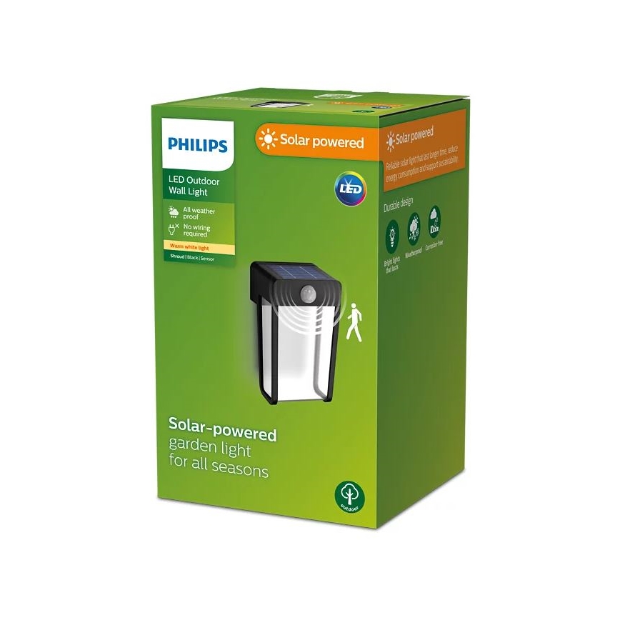 Philips - Aplique LED solar con sensor SHROUD LED/2,3W/3,7V IP44