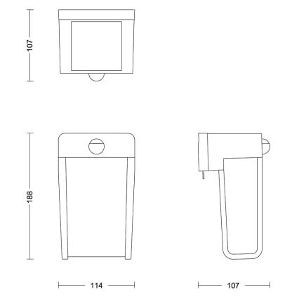 Philips - Aplique LED solar con sensor SHROUD LED/2,3W/3,7V IP44