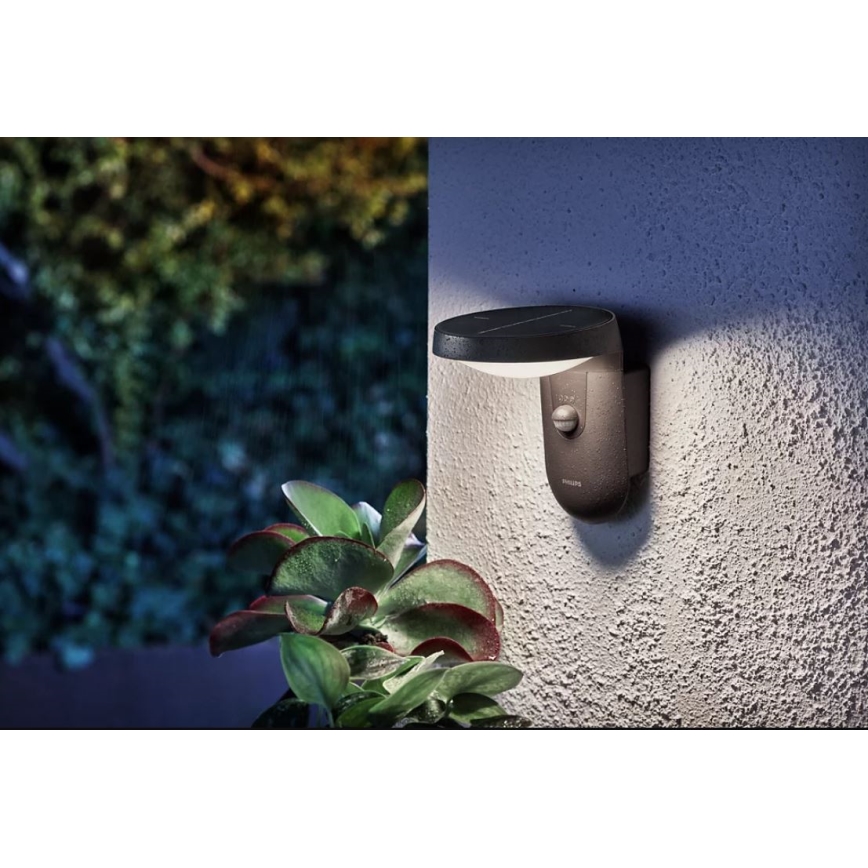 Philips - Aplique LED solar con sensor LED/1,2W/4V 1800 mAh 4000K IP44