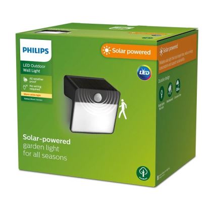 Philips - Aplique LED solar con sensor YARIXA LED/2,2W/3,7V IP44