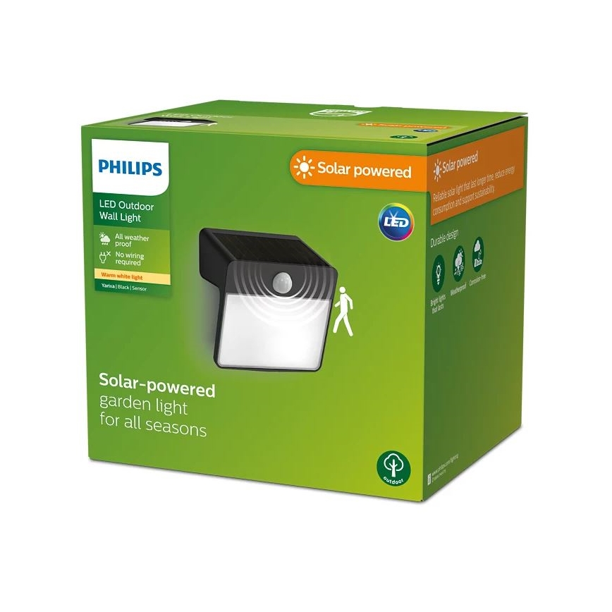 Philips - Aplique LED solar con sensor YARIXA LED/2,2W/3,7V IP44