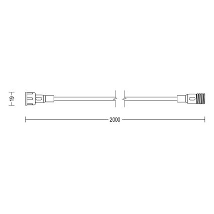 Philips - Cable de extensión para exteriores 2m IP67