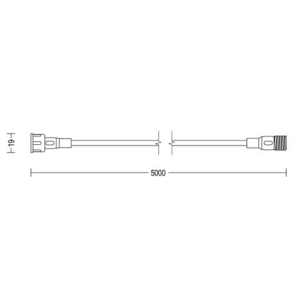 Philips - Cable de extensión para exteriores 5m IP67