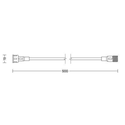 Philips - Cable de extensión para exteriores 5m IP67