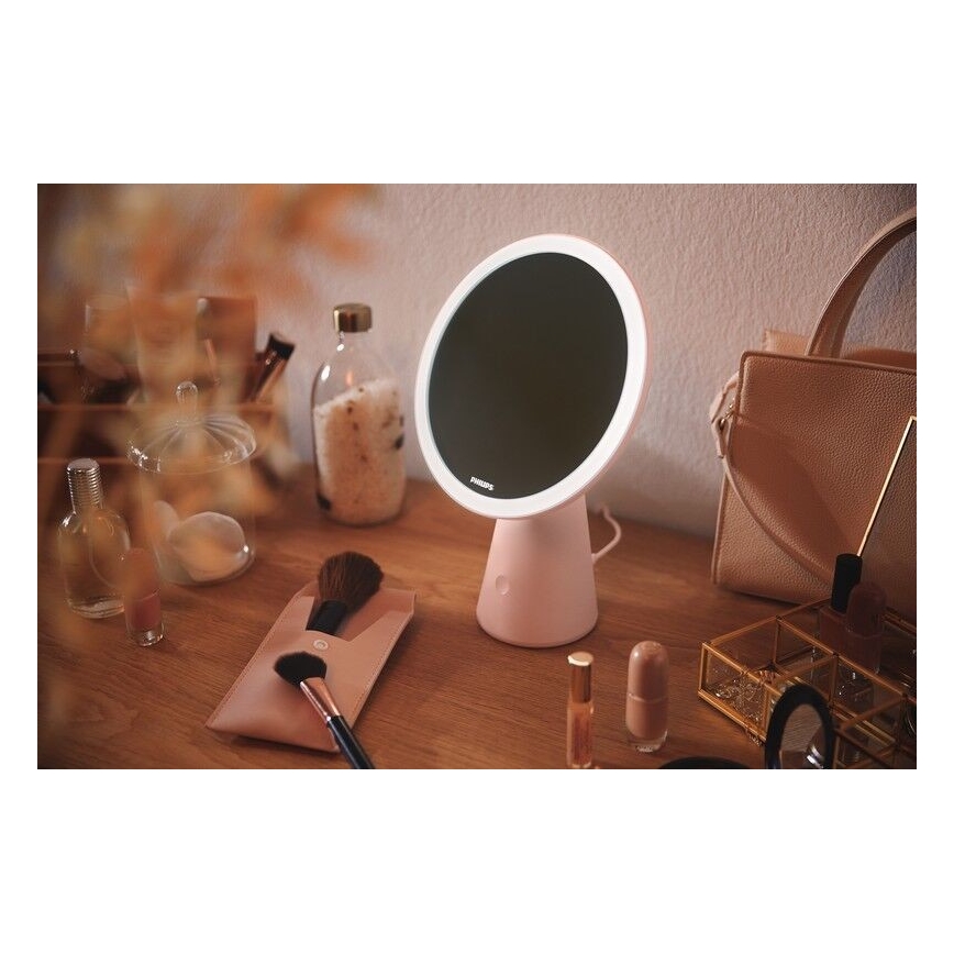 Philips - Espejo cosmético regulable con retroiluminación LED MIRROR LED/4,5W/5V
