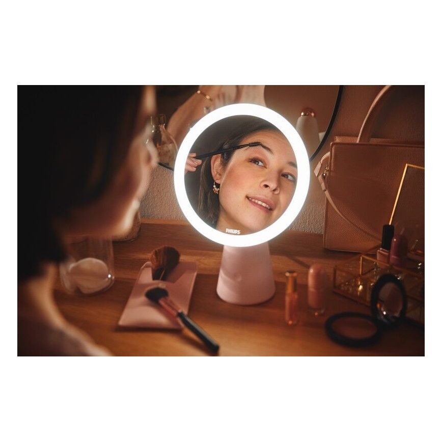 Philips - Espejo cosmético regulable con retroiluminación LED MIRROR LED/4,5W/5V