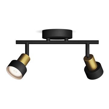 Philips - Foco CONDUIT 2xGU10/5W/230V negro/latón