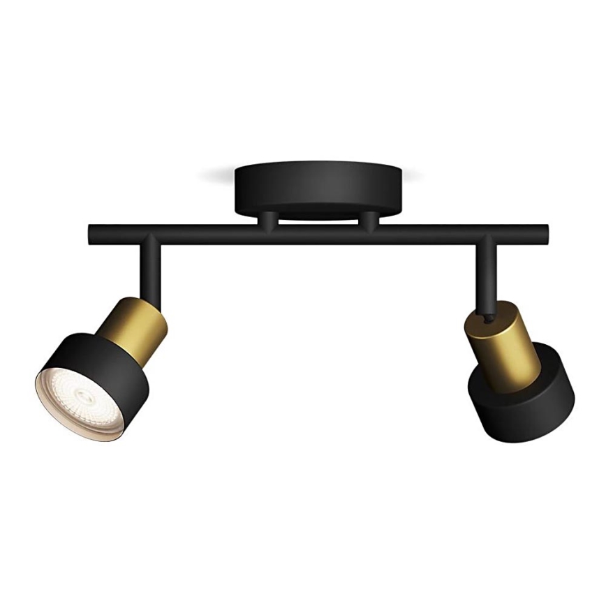 Philips - Foco CONDUIT 2xGU10/5W/230V negro/latón