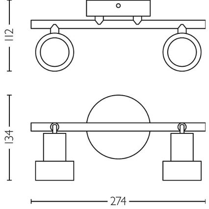 Philips - Foco CONDUIT 2xGU10/5W/230V negro/latón