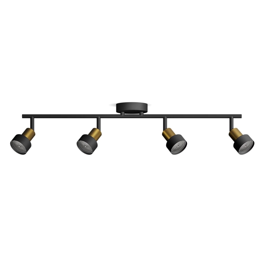Philips - Foco CONDUIT 4xGU10/5W/230V negro/latón