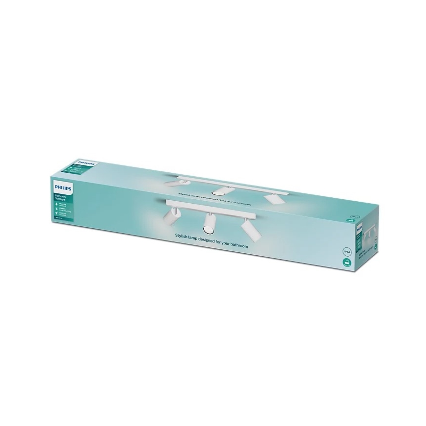 Philips - Foco de baño IDRIS 3xGU10/5W/230V IP44 blanco
