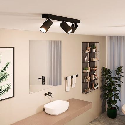 Philips - Foco de baño IDRIS 3xGU10/5W/230V IP44 negro