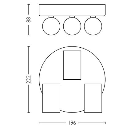 Philips - Foco de baño IDRIS 3xGU10/5W/230V IP44 negro
