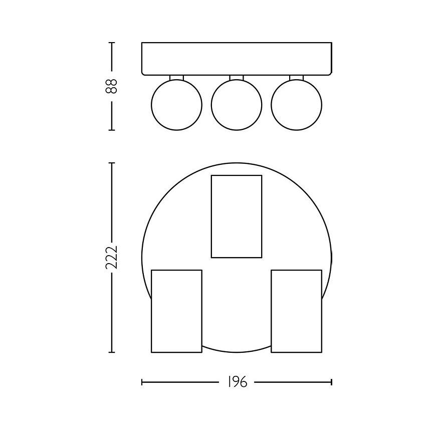 Philips - Foco de baño IDRIS 3xGU10/5W/230V IP44 negro
