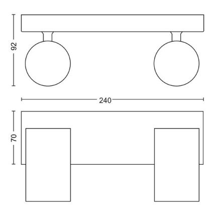 Philips - Foco KOSIPO 2xGU10/5,5W/230V blanco