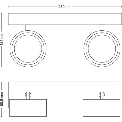 Philips - Foco LED 2xLED/5,5W/230V negro