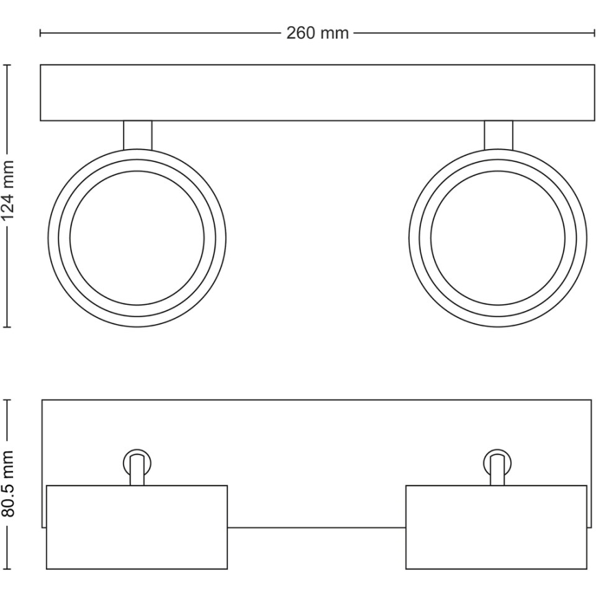 Philips - Foco LED 2xLED/5,5W/230V negro